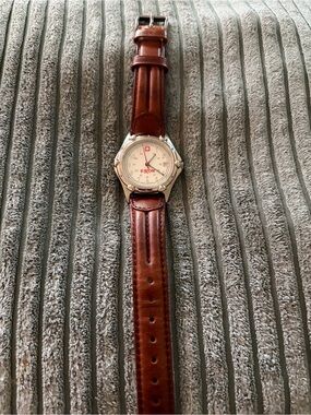 Wenger Men's Watch with Brown Leather Strap and Silver Dial